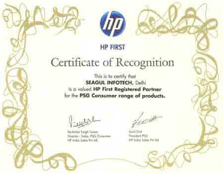 hp certificate